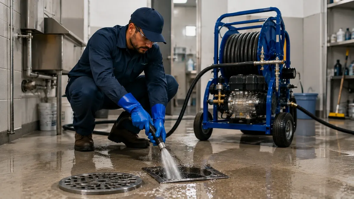 Floor Drain Hydro Jet Cleaning in Corcoran