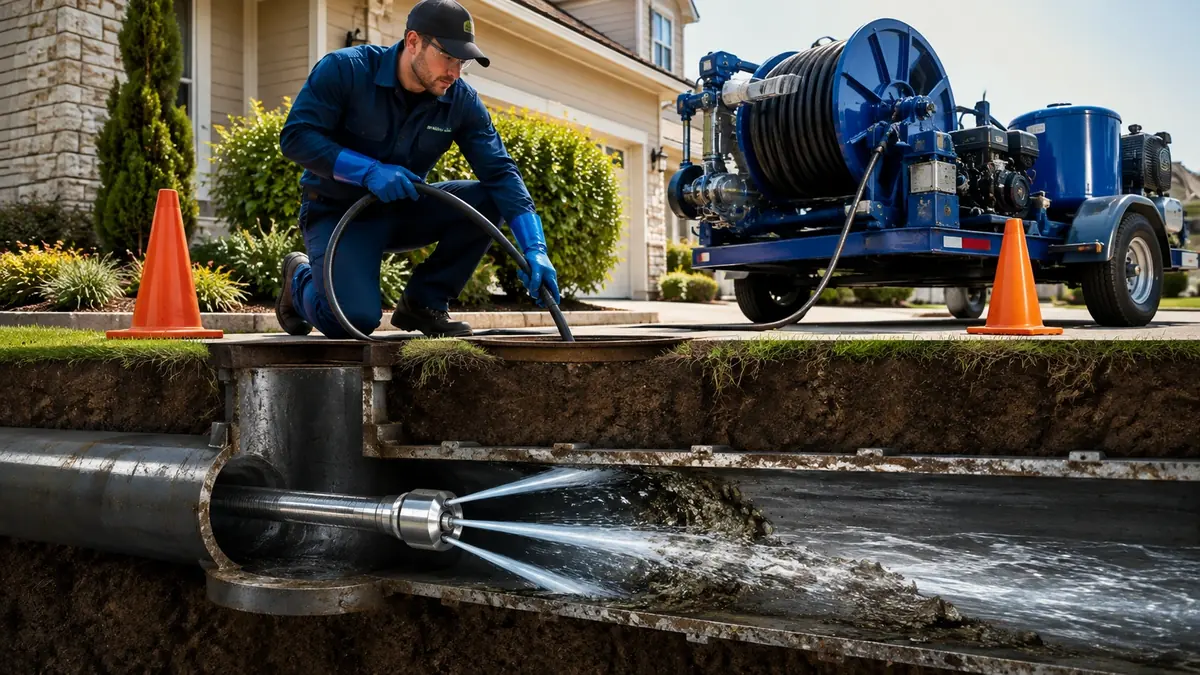Main Sewer Line Hydro Jet Cleaning in Corcoran