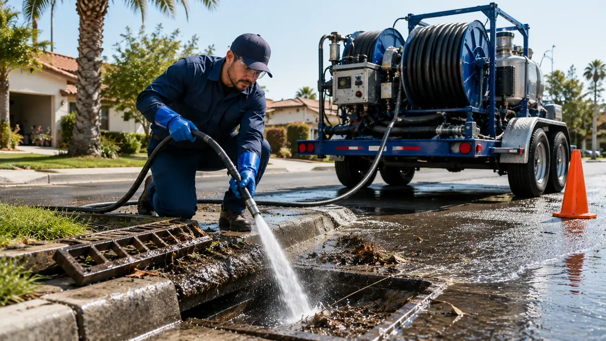 Storm Drain Hydro Jet Cleaning in Corcoran