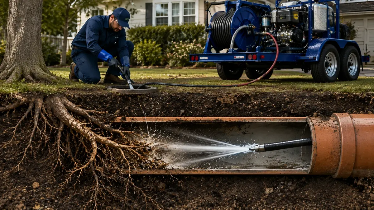 Tree Root Removal with Hydro Jetting in Corcoran